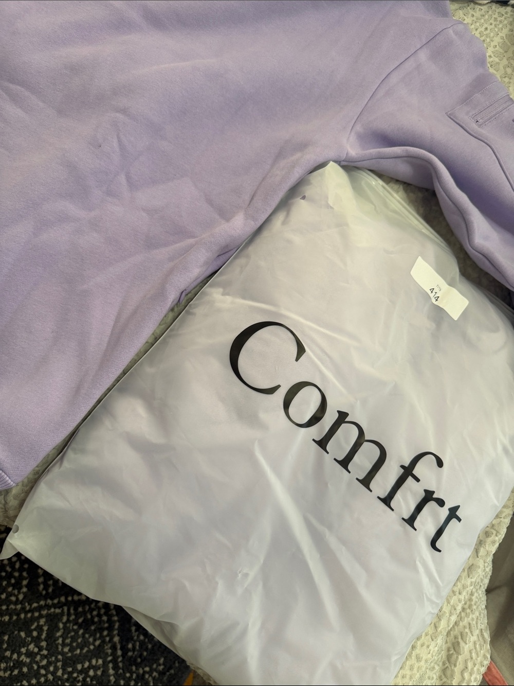 Lilac Zip-Up Hoodie with Comfrt Logo Airplane Mode Zip up Hoodie - Picture 10 of 10